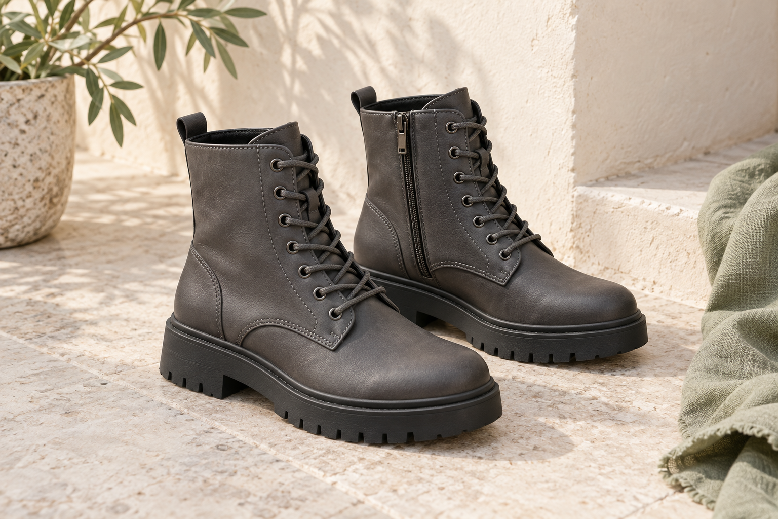 Generic grey ankle boots